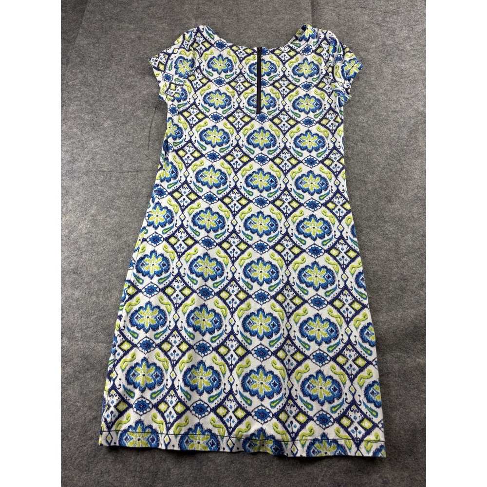 Hatley Womens M Knit Geometric Viscose Floral Shift Knee Length Dress Casual - Picture 6 of 6